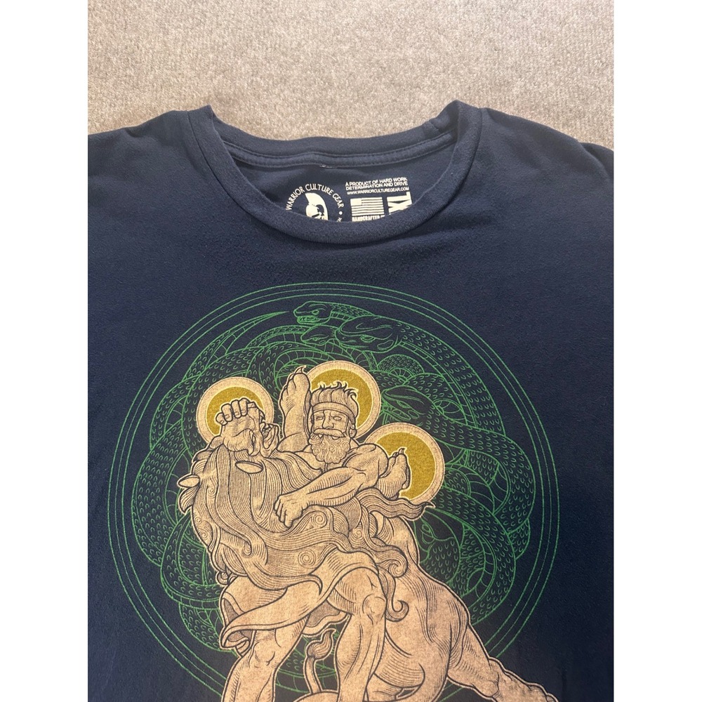 Warrior Culture Gear Hercules Nemean Lion Graphic T-Shirt Navy Blue Mens XXL